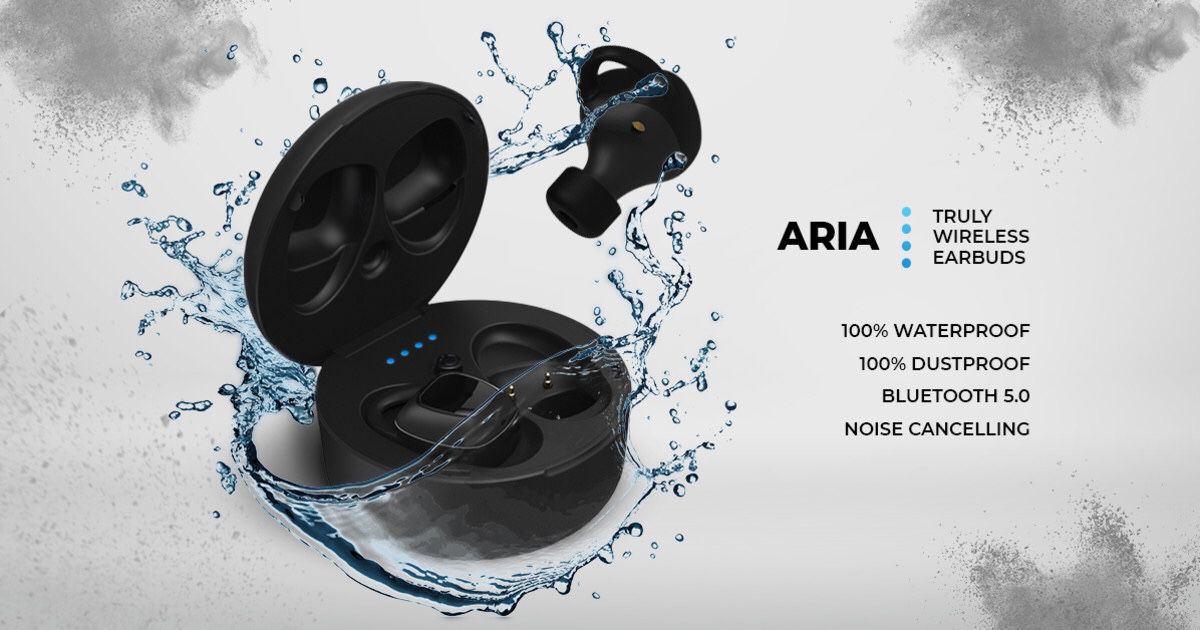 Aria Waterproof Earbuds, Bluetooth 5 & 32h Battery, by Xfyro.