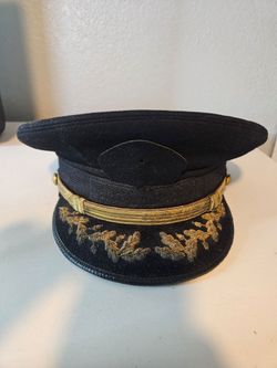 WWII US Navy Senior Officer Visor Cap Hat Commander Captain Naval Uniform Service