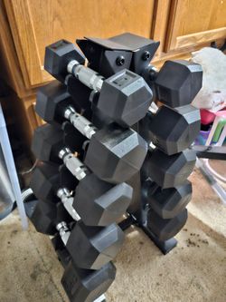 Workout weights+ rack + bench