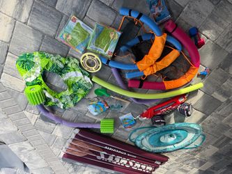 Kids Pool Items floats, goggles, noodles