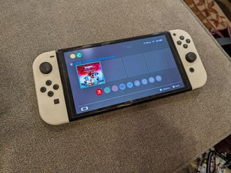 Switch Oled w/ Dock, Controller grip + Sonic X shadow generations cartridge