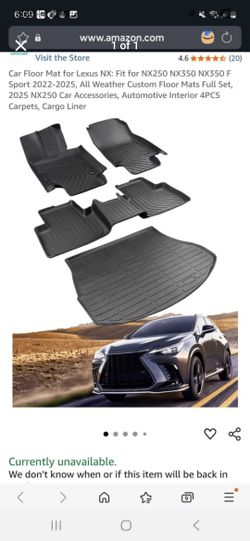 Lexus nx floor mats 2022-2025
