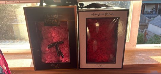 Always and Forever Rose Flower Bears – Set of 2
