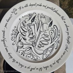 Rare Disney Parks BEAUTY and the BEAST 11” Ceramic Dinner Plate Be Our Guest