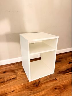 White Side Table with Open Shelf