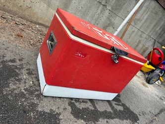 Vintage Coleman Metal Cooler Red