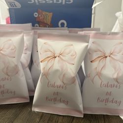 Bow Themed Chip bags Customized Bow Party Supplies 