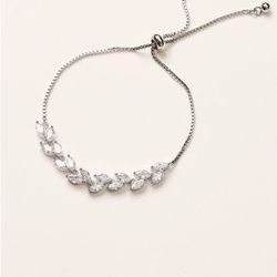 Floral Leaf Wedding Bracelet