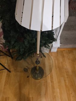 MCM Stiffel Brass Glass Table Floor Lamp