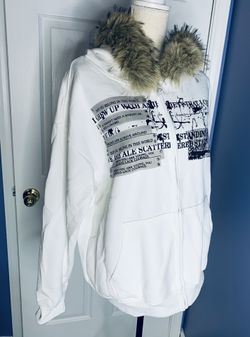 Dekayed Faux Fur Hoodie Sweatshirt Unisex Large 