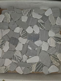 Tile.  Grey and white