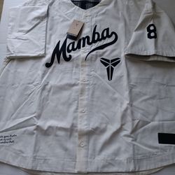 4XL Nike Kobe Bryant Mamba Baseball Men's Jersey Beige Black Organic Cotton
