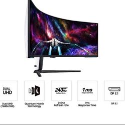 57" Odyssey Neo G9 Dual 4K UHD Quantum Mini-LED 240Hz 1ms(GtG) HDR 1000 Curved Gaming Monitor BRAND NEW