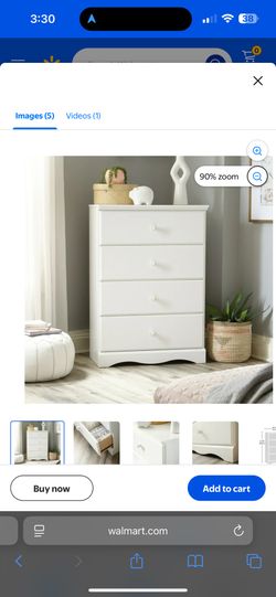 White 4 Drawer Dresser