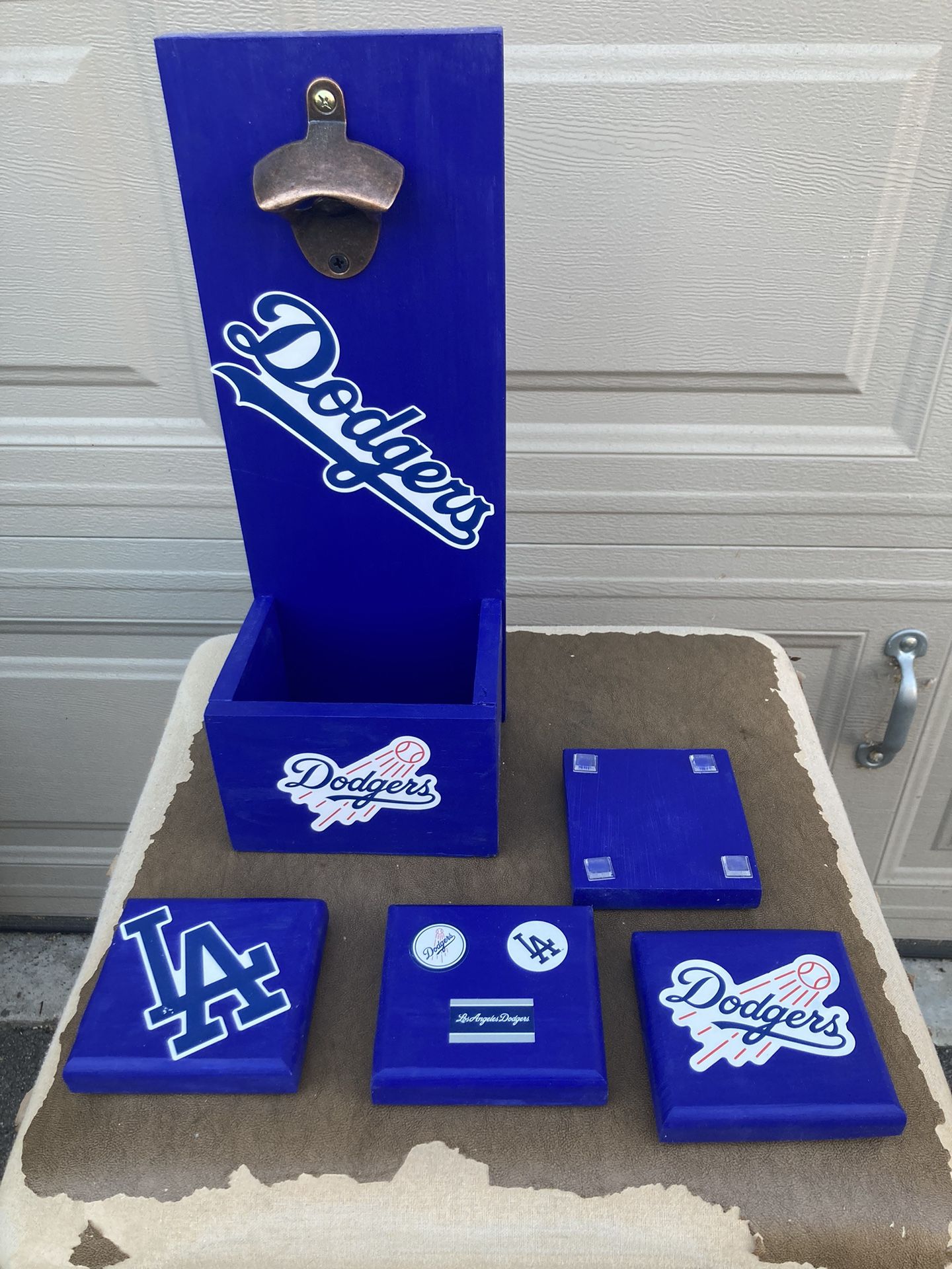Custom Bottle Opener And Dodgers Coaster