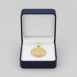 10K Yellow Gold Diamond Cut Last Supper Pendant