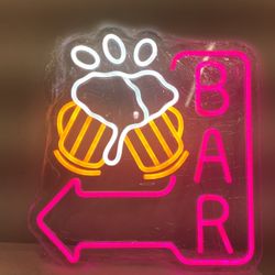 New LED neon bar sign 14 x 13 inbox with hanger