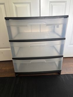 Black 3 Drawer Storage With Wheels