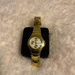 Gold Plated Quartz Water Resistant Watch.