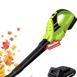 Mueller UltraStorm Cordless Leaf Blower, 140 MPH 20 V Powerful Motor, Electric Leaf Blower for Lawn Care, Battery Powered Leaf Blower for Snow Blowing