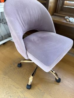 Maroon Velvet And Gold Swivel Chair