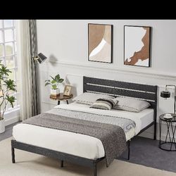 Full size bed frame and memory foam mattress