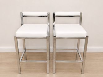 Pair of Modern Chrome Bar Stools