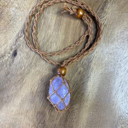 Amethyst With Rope Necklace 