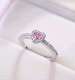 Heart-Cut Ruby Halo Diamond Ring