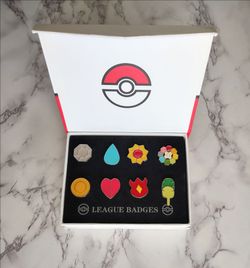 Pokemon Kanto League gym badges box set