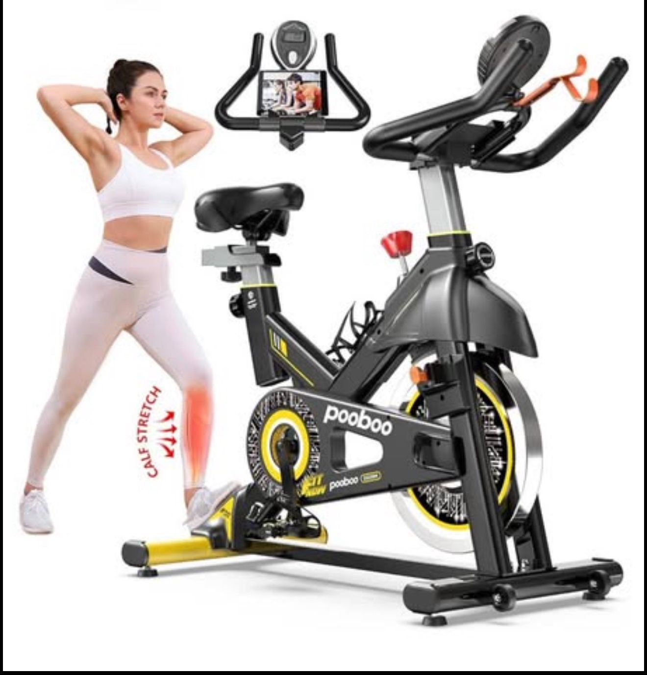 Full body Exercise Bike Indoor Workout Bike Brake Pad Cycling Bicycle with Ipad Mount & LCD