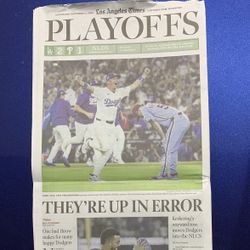 DODGERS PLAYOFFS Los Angeles Times (THE ERROR) Few Left 