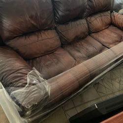 Brown Leather Recliners Sofa