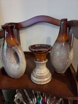 Vase Ceramic, Set of Three, 10", 9", 6"