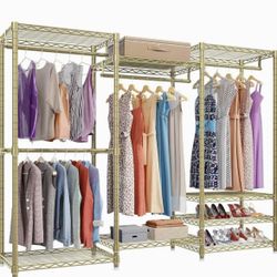Vipek V5 Closet Organizer And Garment Rack Gold