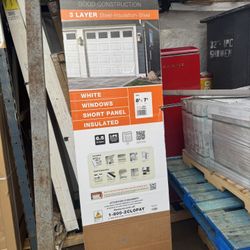 🆕 Classic Steel Long Panel 8 ft x 7 ft Insulated 18.4 R-Value White Garage Door  Windows