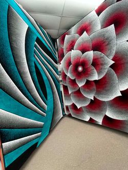 Large Area Rugs with Bold Floral and Wave Patterns