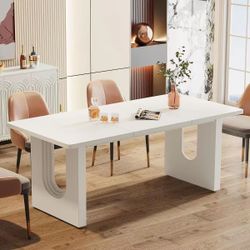 71" Dining Table For 6 To 8 People, Modern Wood Kitchen Dinner Table $140