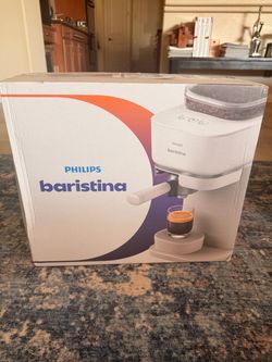 New PHILIPS Baristina Espresso Machine, Grinds, Tamps & Brews, Natural White