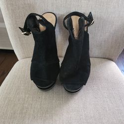 Suede Black Heels Size 9.5