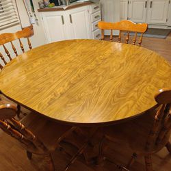 Wooden Dinning Table with 4 Chairs