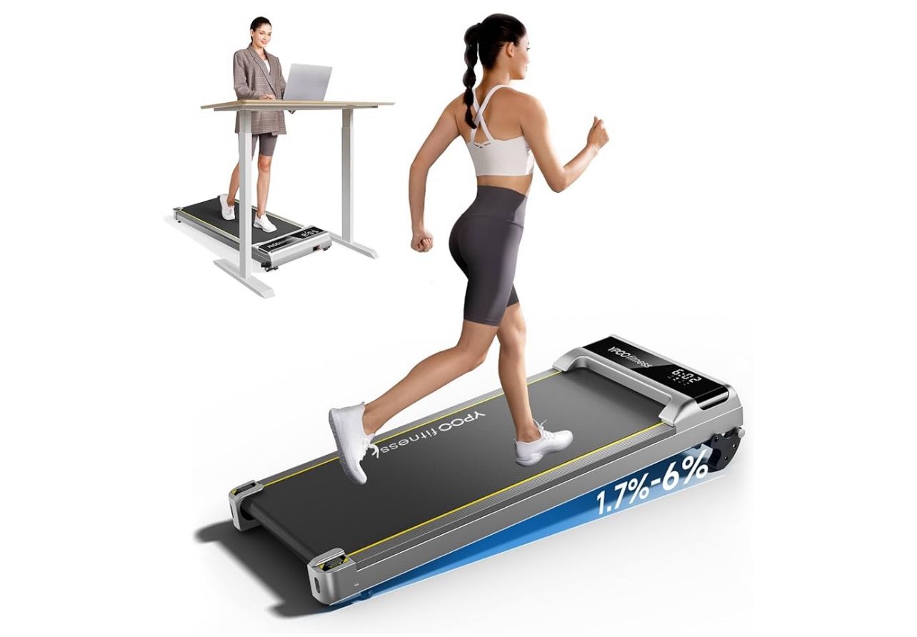 Walking Pad with Incline, Walking Pad Treadmill for Home and Office, 300 Lbs Portable Treadmill with