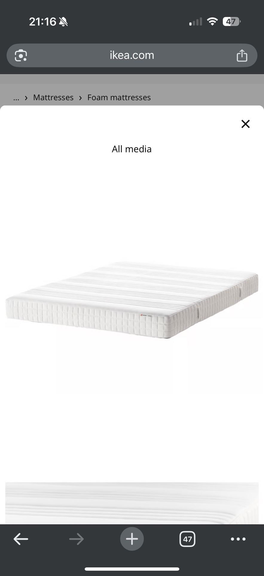 IKEA MATRAND Queen Size Memory Foam Mattress - Free Double Protector