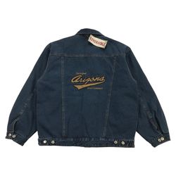 Vintage Arizona Jean Company Denim Jacket Mens Large L Quilted Reversible Bomber