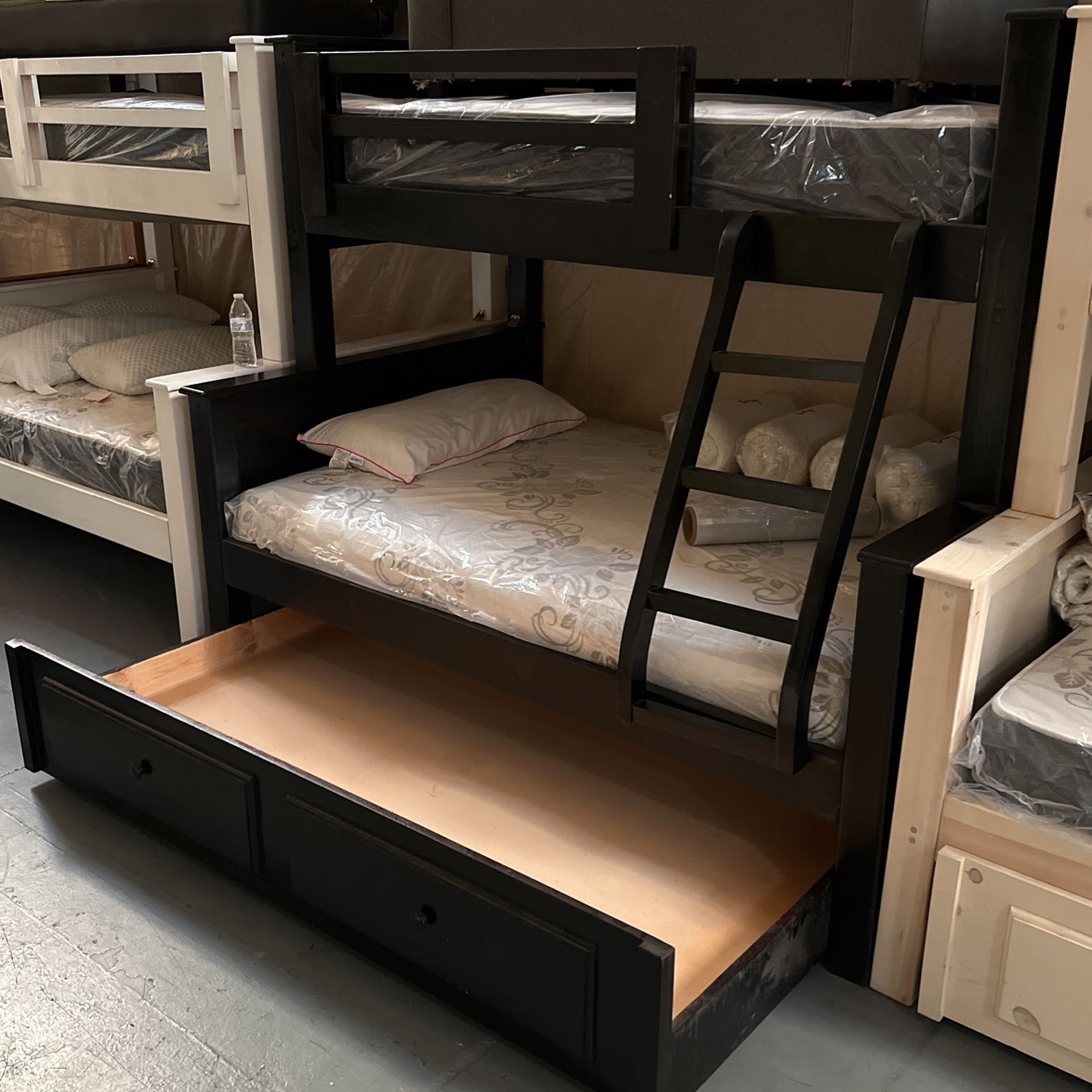 Twin Full Bunk Bed With Mattresses Included Trundle Too