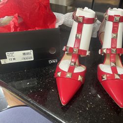 Beautiful Red Studded Heels Size 12M