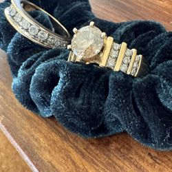 Champagne Diamond Engagement Ring/Wedding Band