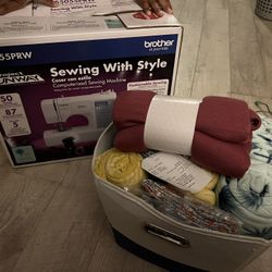 Sewing Machine W Patterns & Material