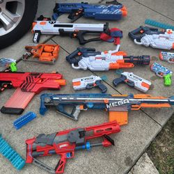 Misc Huge Lot Nerf Toy Kids Guns Excellent Condition