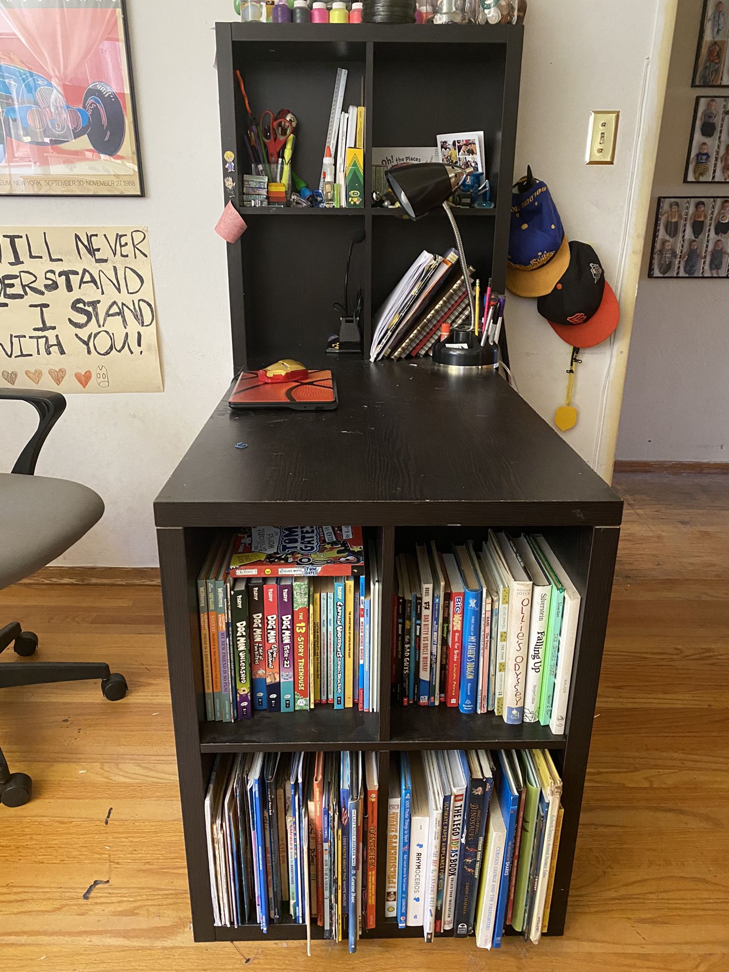 FREE black Desk/bookshelf 